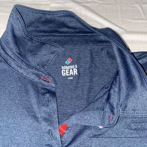 Dominos Pizza Gear Employee Uniform Polo Shirt Polyester Stretch Mens Size Large